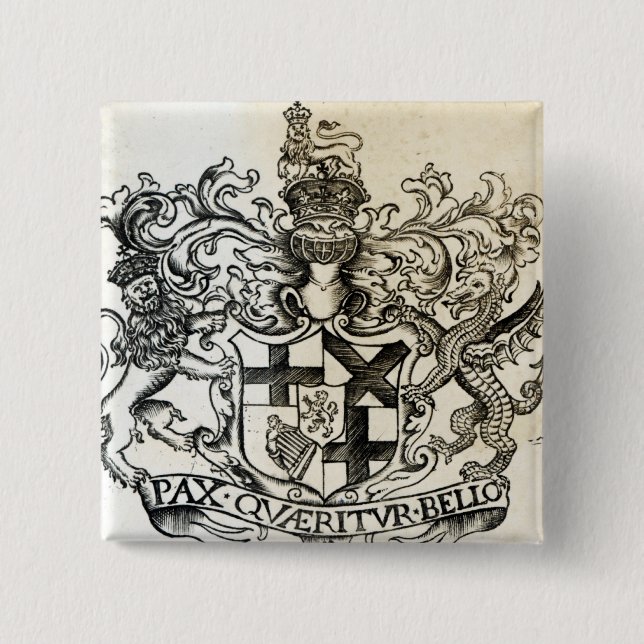 Coat of arms of Oliver Cromwell Pinback Button (Front)