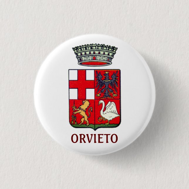 Coat of Arms of Orvieto, Italy Button (Front)