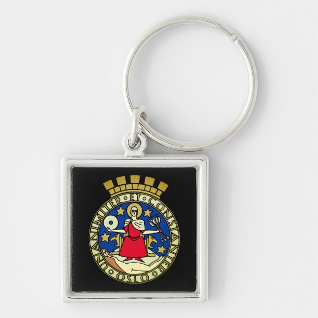 Coat of Arms of Oslo, Norway Keychain (Front)