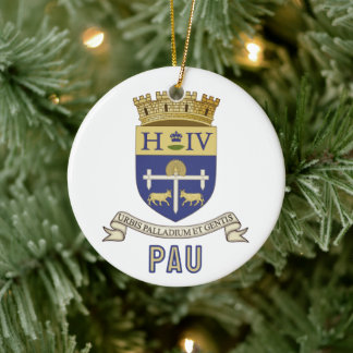 Coat of Arms of Pau, Pyrénées-Atlantiques (FRANCE) Ceramic Ornament