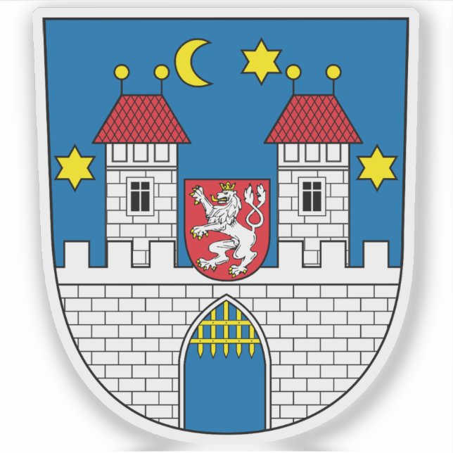 Coat of arms of Písek, Czech Republic Sticker (Front)