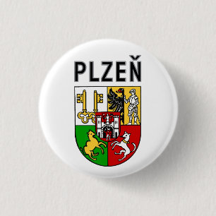 Coat of Arms of Plzeň, Czech Republic Button