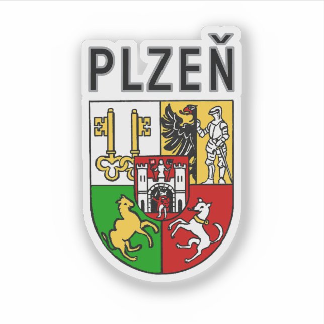 Coat of Arms of Plzeň, Czech Republic Sticker (Front)