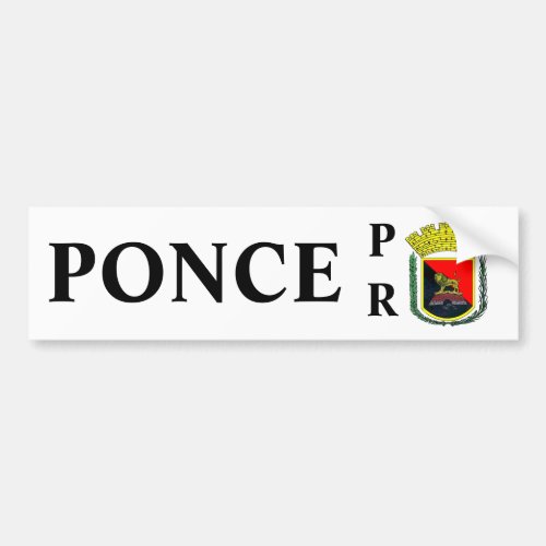 Coat of Arms of Ponce Puerto Rico Bumper Sticker