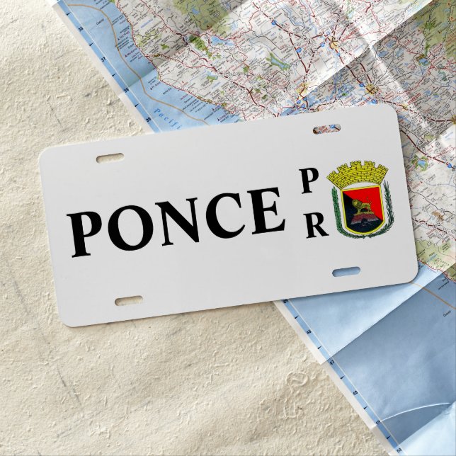 Coat of Arms of Ponce, Puerto Rico License Plate (In Situ)