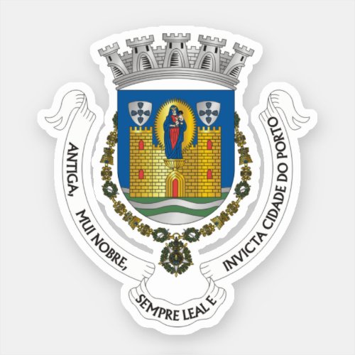 Coat of Arms of Porto PORTUGAL Sticker