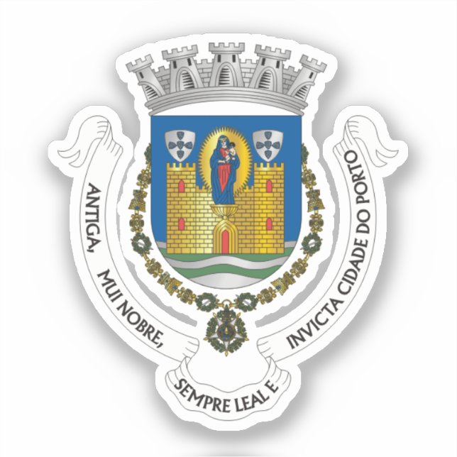 Coat of Arms of Porto, PORTUGAL Sticker (Front)