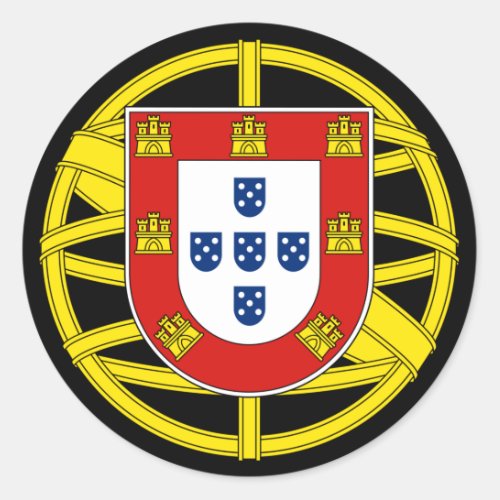 Coat of Arms of Portugal Lesser coa Classic Round Sticker