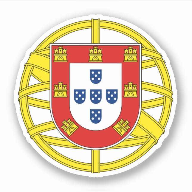 Coat of Arms of Portugal (Lesser coa) Sticker (Front)