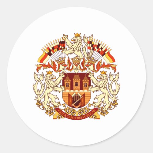 Coat of Arms of Prague Classic Round Sticker