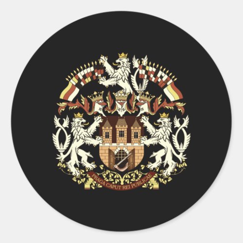 Coat of Arms of Prague Classic Round Sticker