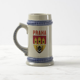 Coat of arms of Prague, Czech Republic Beer Stein