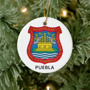 Coat of Arms of Puebla de los Ángeles, México Ceramic Ornament