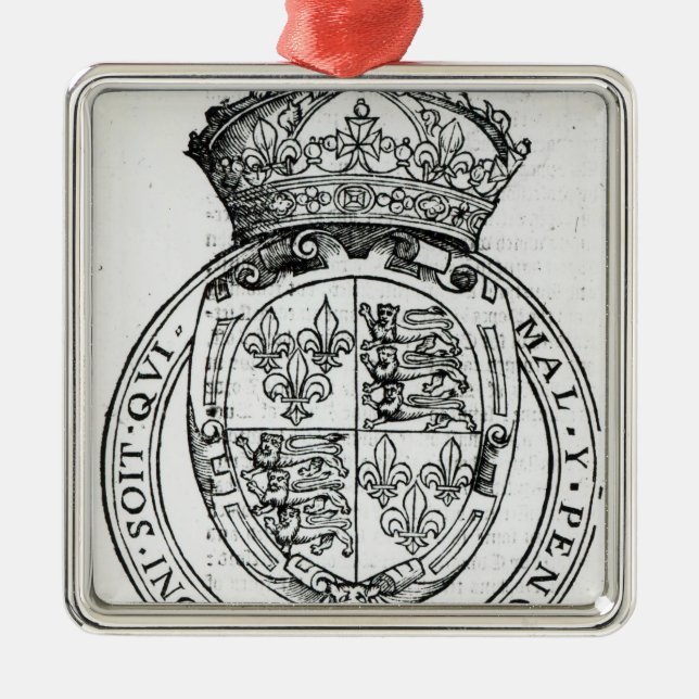 Coat of Arms of Queen Elizabeth I Metal Ornament (Front)
