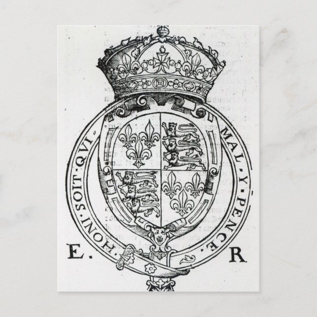 Coat of Arms of Queen Elizabeth I Postcard (Front)