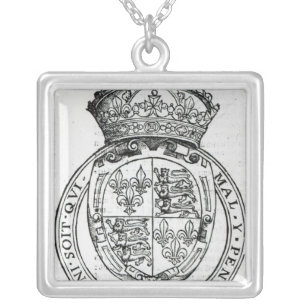Coat of Arms of Queen Elizabeth I Silver Plated Necklace