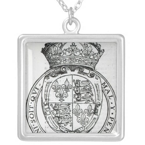 Coat of Arms of Queen Elizabeth I Silver Plated Necklace