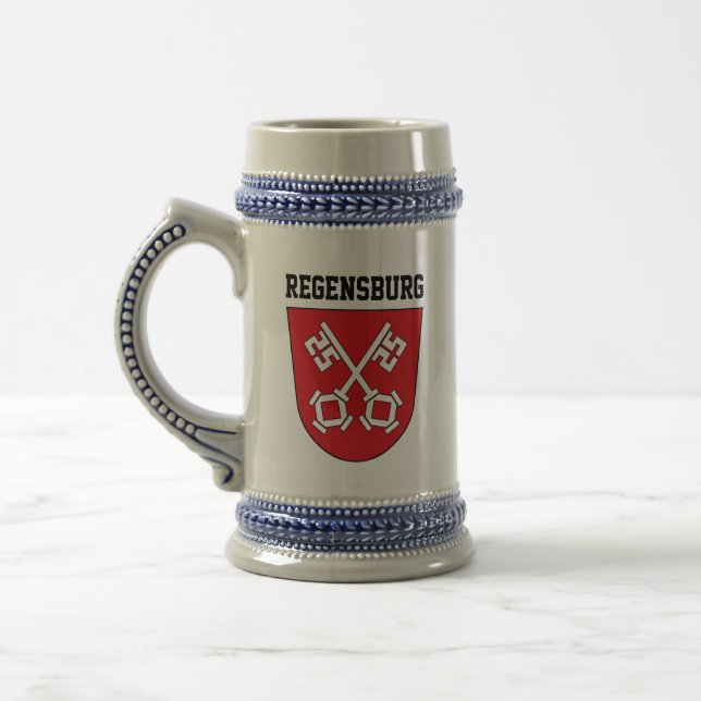 Coat of Arms of Regensburg, Germany Beer Stein (Left)