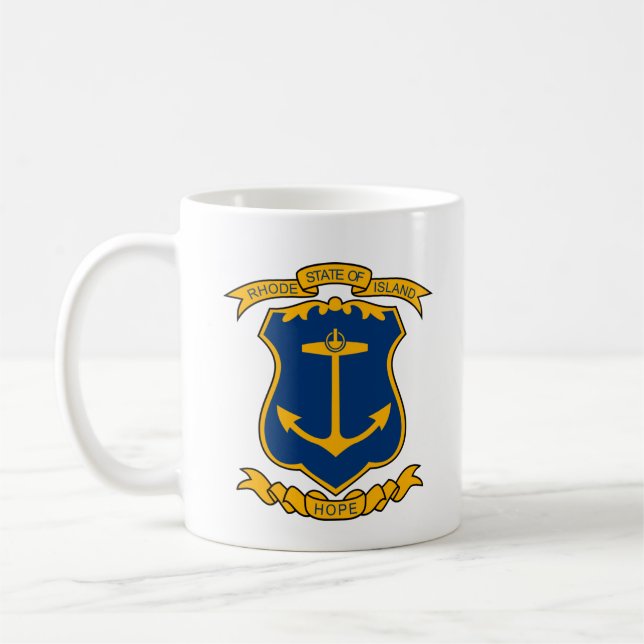 Coat of arms of Rhode Island Coffee Mug (Left)