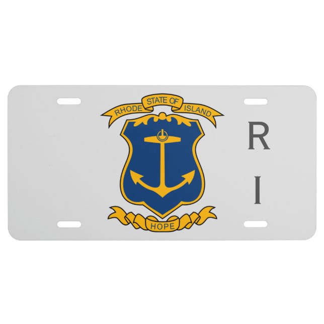 Coat of arms of Rhode Island License Plate (Front)