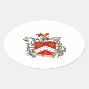 Coat of Arms of Richard Arnold of Dorset, England Oval Sticker