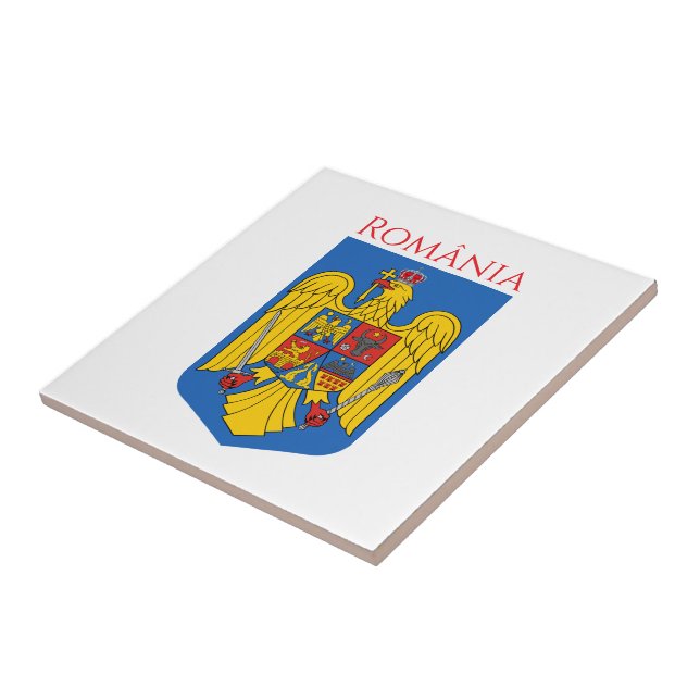 Coat of Arms of Romania Ceramic Tile (Side)