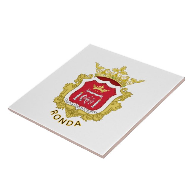 Coat of Arms of Ronda, Spain Ceramic Tile (Side)