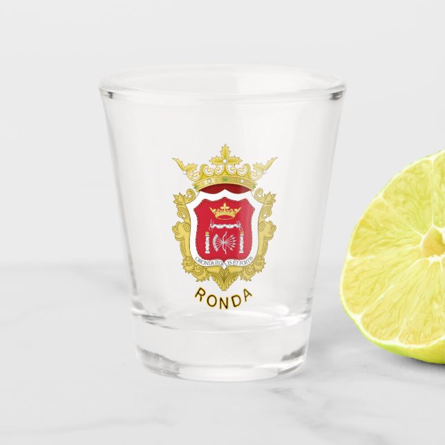 Coat of Arms of Ronda, Spain Shot Glass (Front)