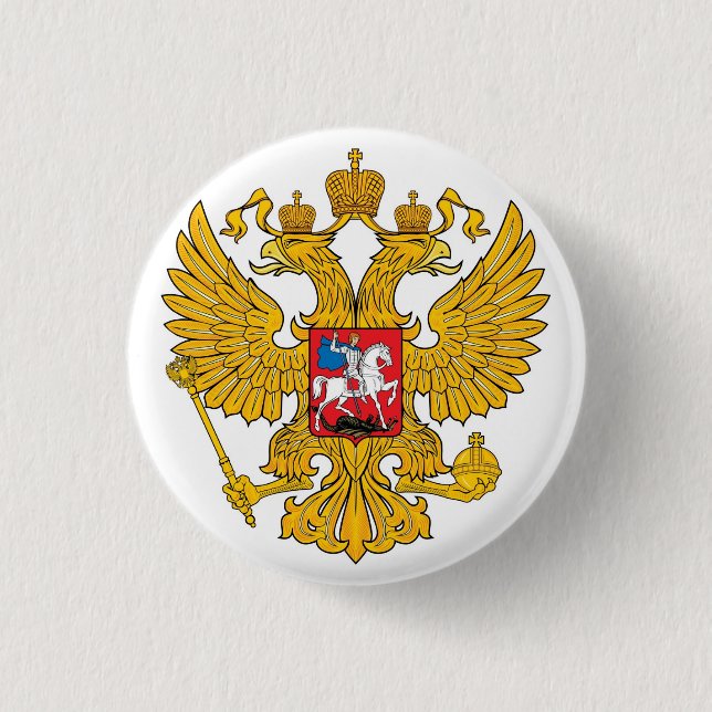 Coat of arms of Russia Pinback Button (Front)