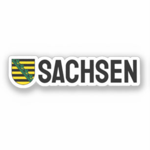 Coat of Arms of Sachsen (Saxony), GERMAN Sticker