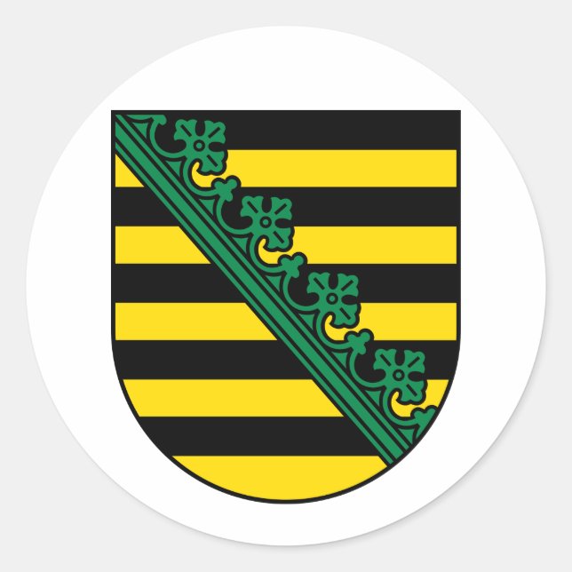 Coat of Arms of Sachsen (Saxony), GERMAN Sticker (Front)