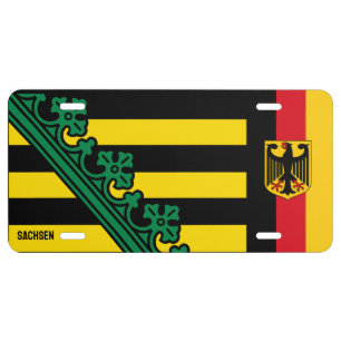 Coat of Arms of Sachsen (Saxony), GERMANY License Plate