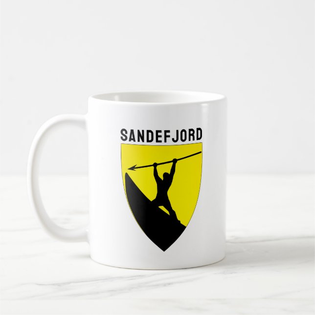 Coat of Arms of Sandefjord, Norway Coffee Mug (Left)