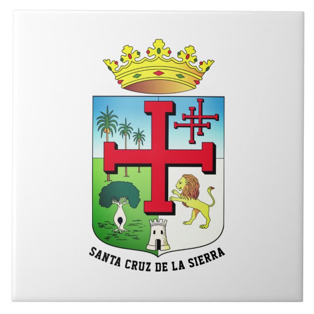 Coat of Arms of Santa Cruz de la Sierra (Bolivia) Ceramic Tile (Front)