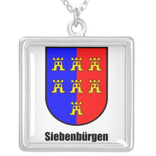 Coat of arms of Saxony Transylvania Silver Plated Necklace