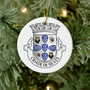 Coat of arms of Silves, Portugal Ceramic Ornament