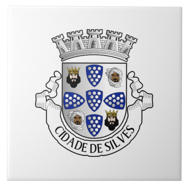 Coat of arms of Silves, Portugal Ceramic Tile (Front)