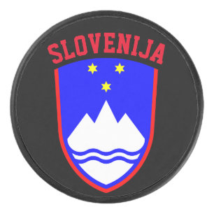 Coat of Arms of SLOVENIA Hockey Puck
