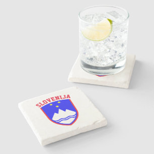 Coat of Arms of SLOVENIA Stone Coaster