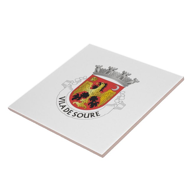 Coat of Arms of Soure, Portugal Ceramic Tile (Side)