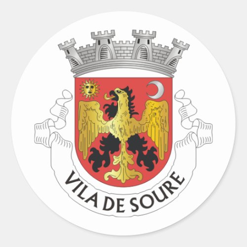 Coat of Arms of Soure Portugal Classic Round Sticker