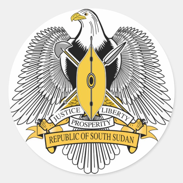 Coat of arms of South Sudan Classic Round Sticker (Front)