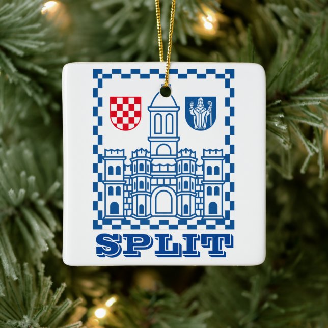 Coat of Arms of Split, Croatia Ceramic Ornament (Tree)