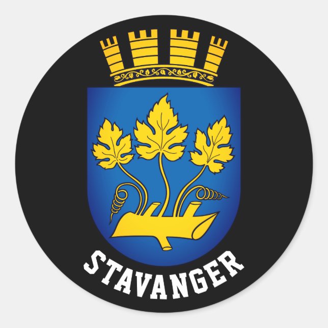 Coat of Arms of Stavanger, Norway Classic Round Sticker (Front)