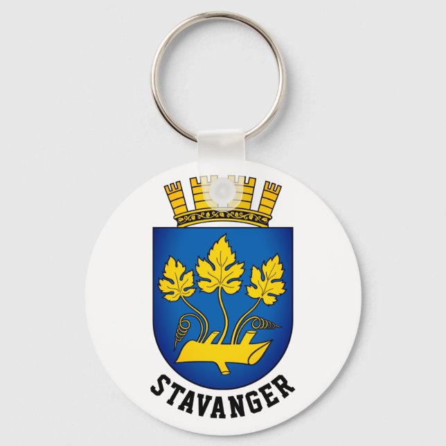 Coat of Arms of Stavanger, Norway Keychain (Front)