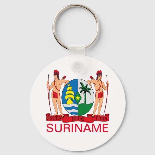 Coat of Arms of Suriname Keychain (Front)