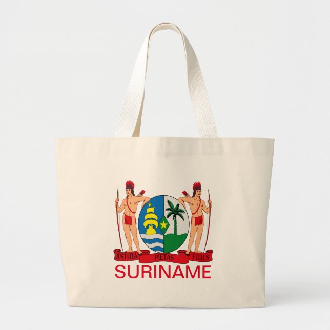 Coat of Arms of Suriname Large Tote Bag (Front)