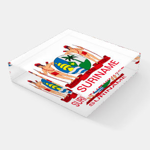 Coat of Arms of Suriname Paperweight