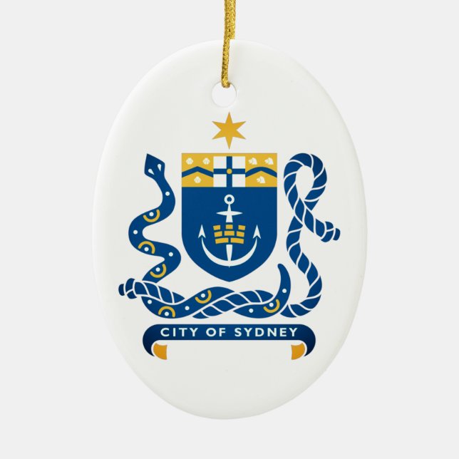 Coat of Arms of Sydney, Australia Ceramic Ornament (Front)