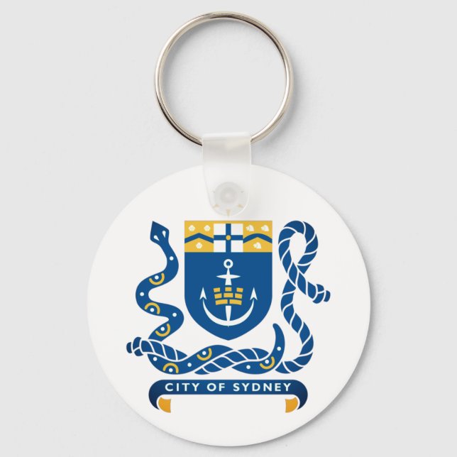 Coat of Arms of Sydney, Australia Keychain (Front)